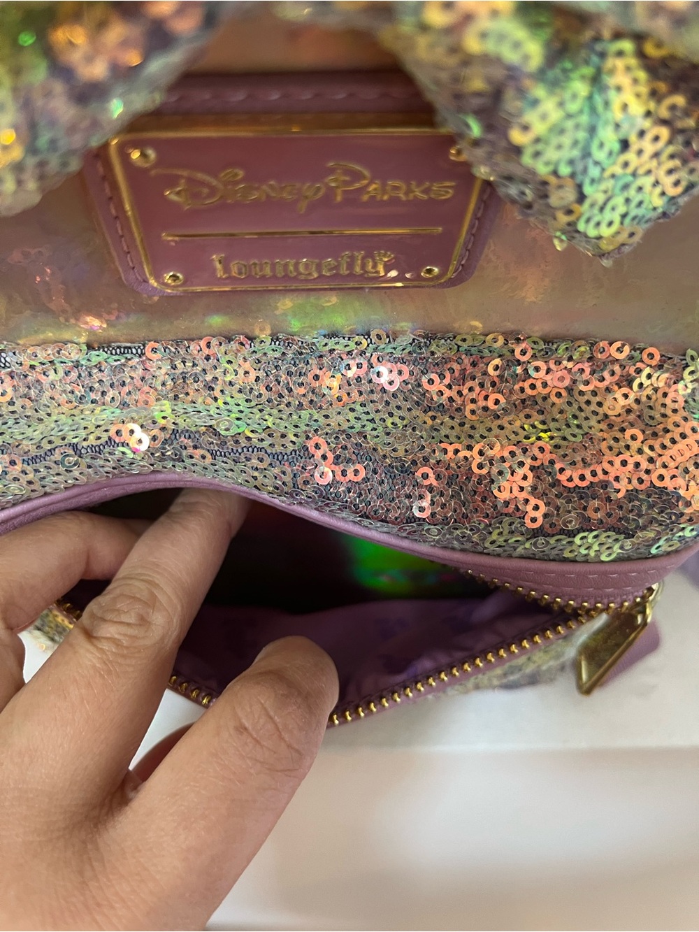 Loungefly Iridescent Sequin Mini Backpack - Picture 6 of 9